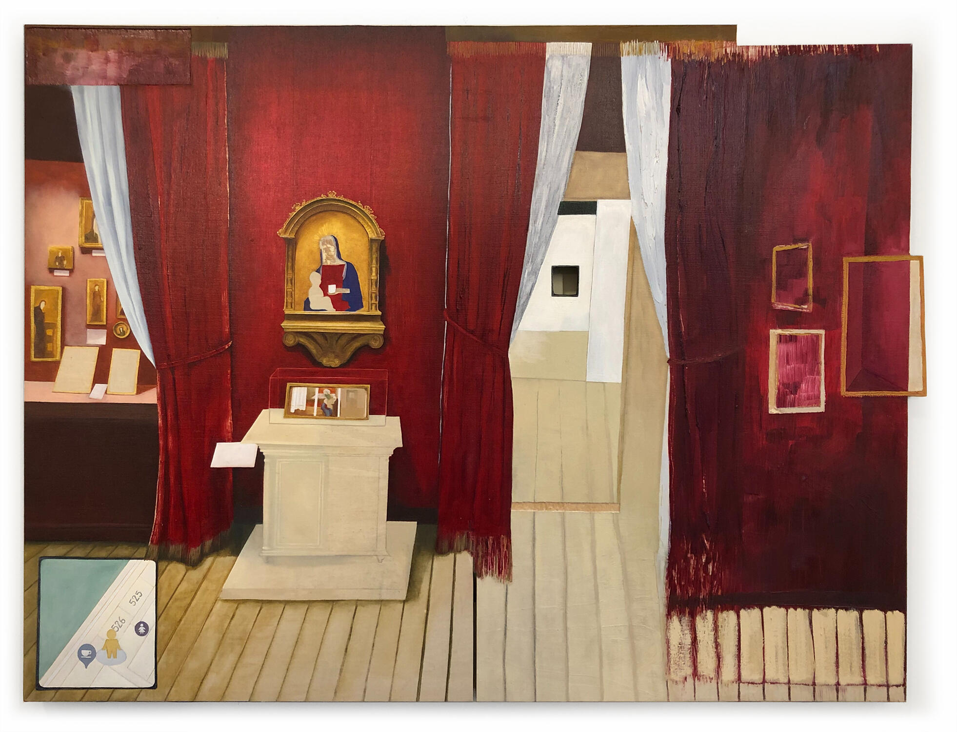 You Are Here. 2022. Oil paint on wood panel. 16 x 20 inches.