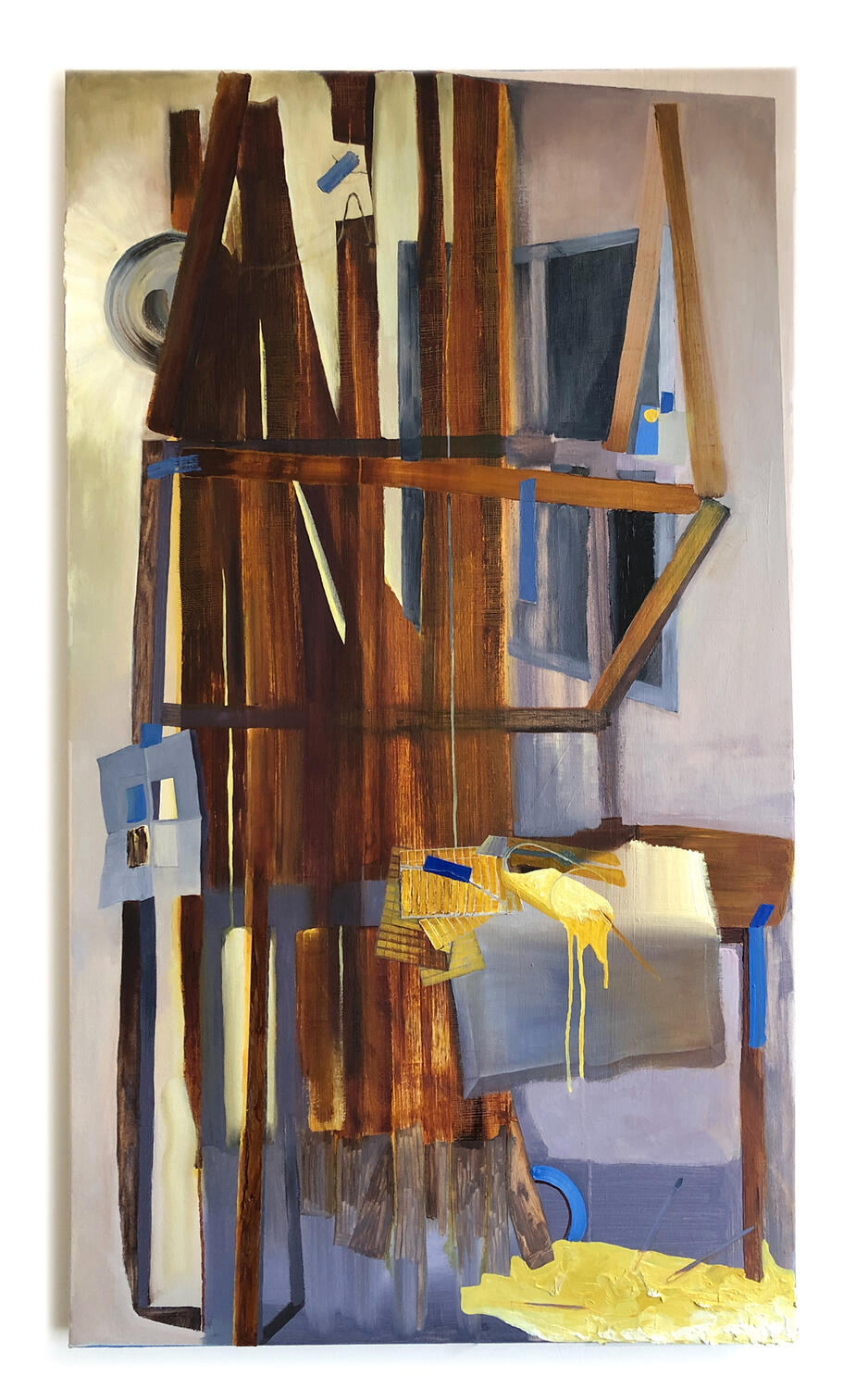 No Light Outside, No Light Above. 2022. Oil paint on canvas. 42 x 24 inches.