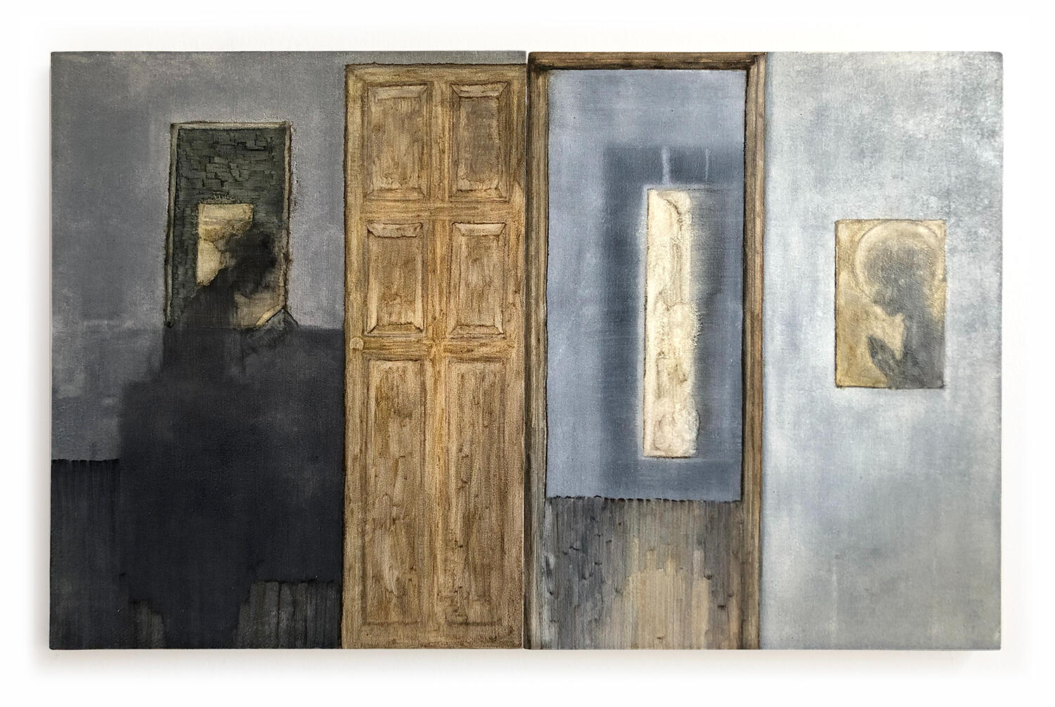 Conversion 2. 2020. Oil paint on wood panels. 14 x 22 inches.