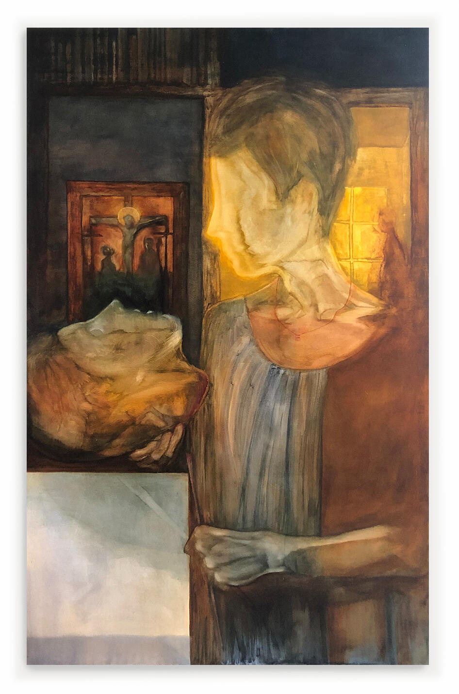 Visions and Revisions. 2020. Oil paint on canvas. 50 x 36 inches.