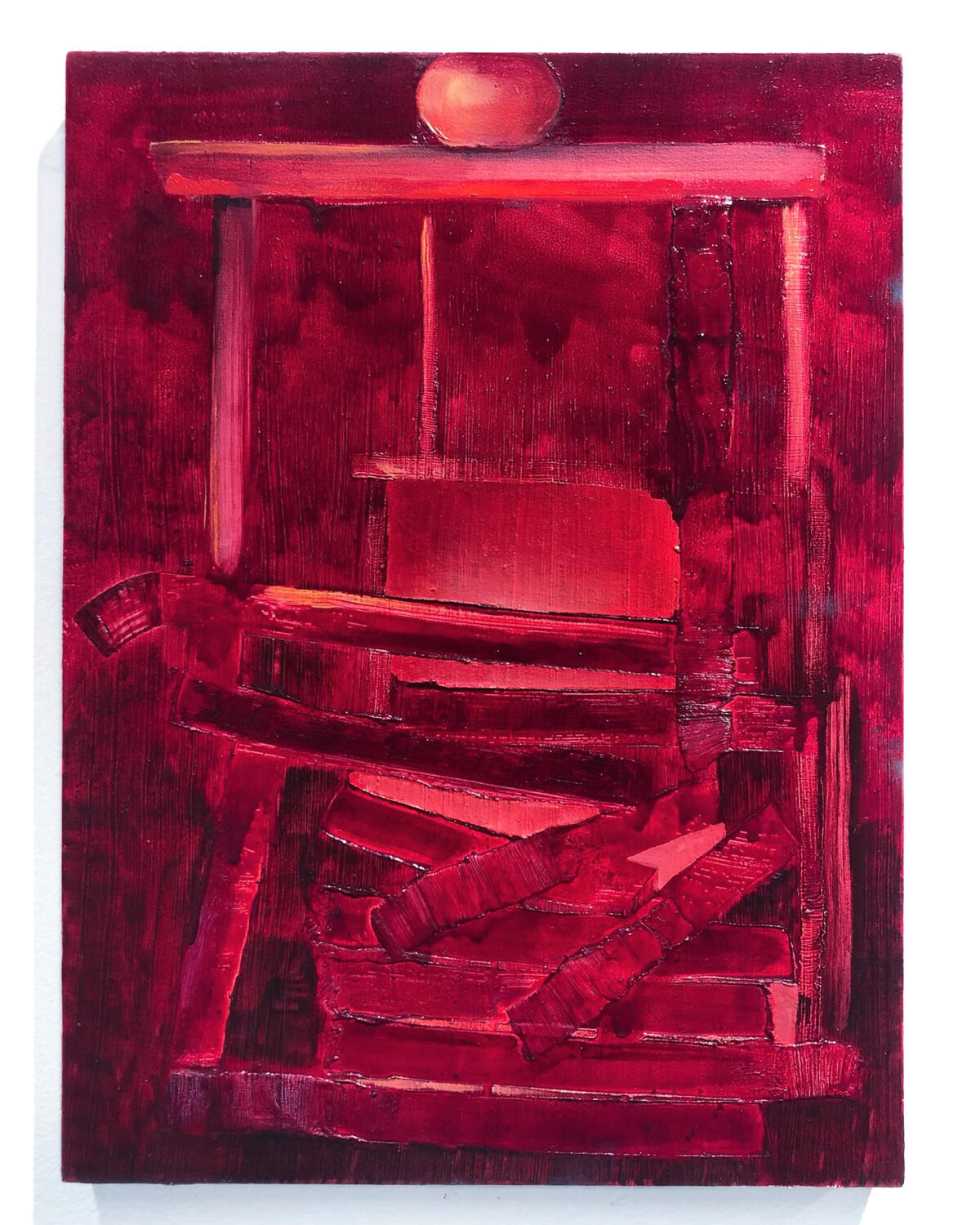 Never Did the Eye See Unless it First Became Sunlike, 2023, Oil and cold wax on panel,12 x 9 inches