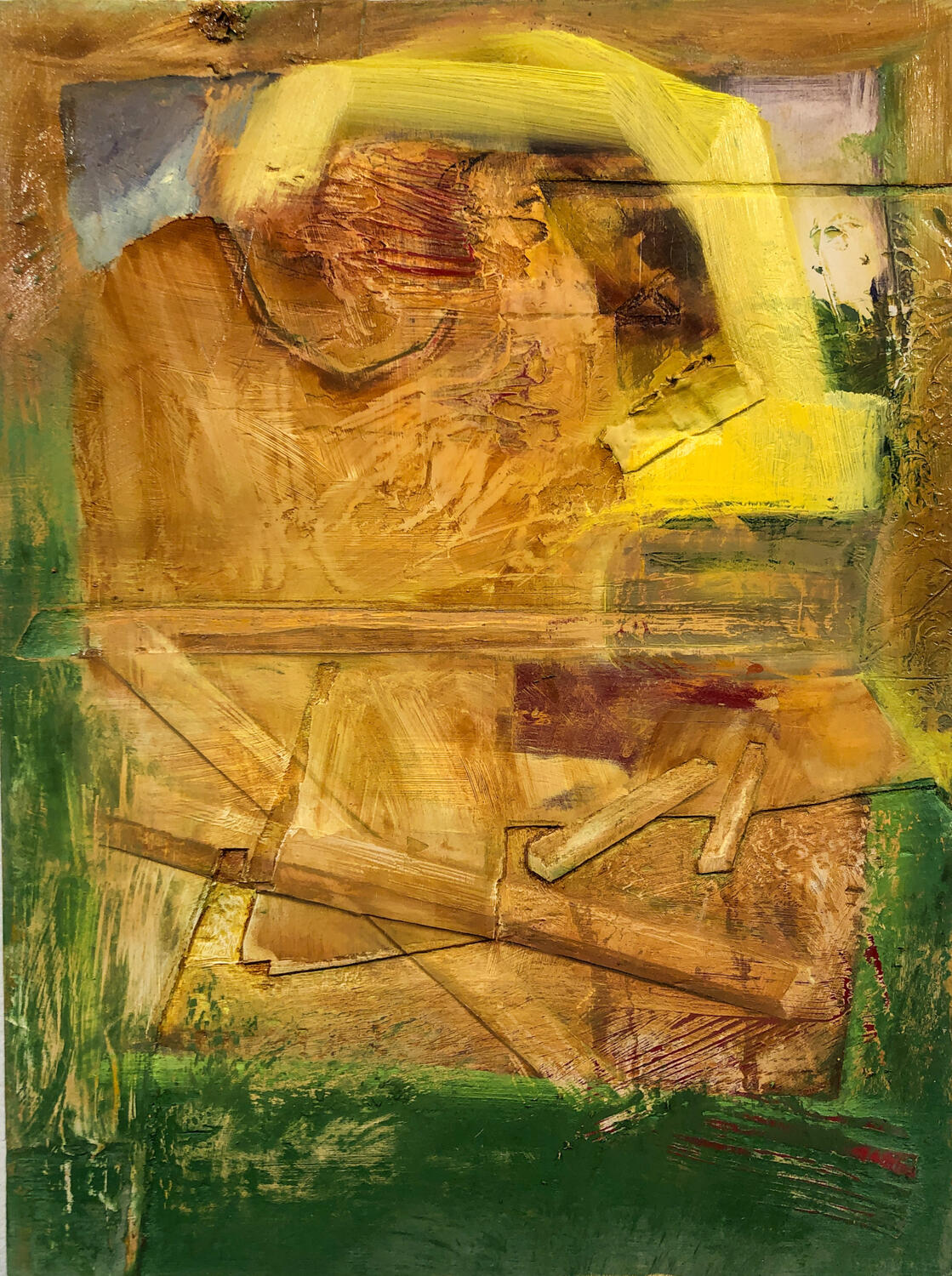 Construction Site, 2023, Oil paint on wood panel, 10 x 8&quot;