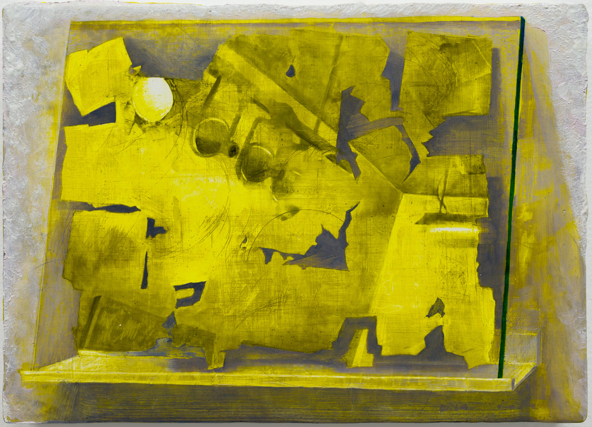 Cloister, 2024, Oil paint, rabbit skin glue, marble dust, muslin on panel, 5 x 7&quot;