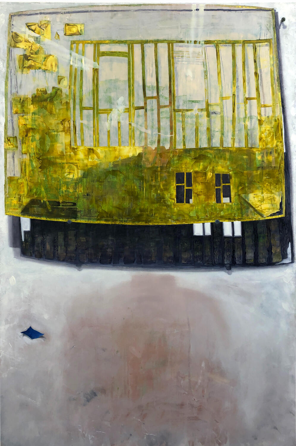 Double Space, 2024, Oil paint, rabbit skin glue, marble dust, muslin on panel, 36 x 24&quot;