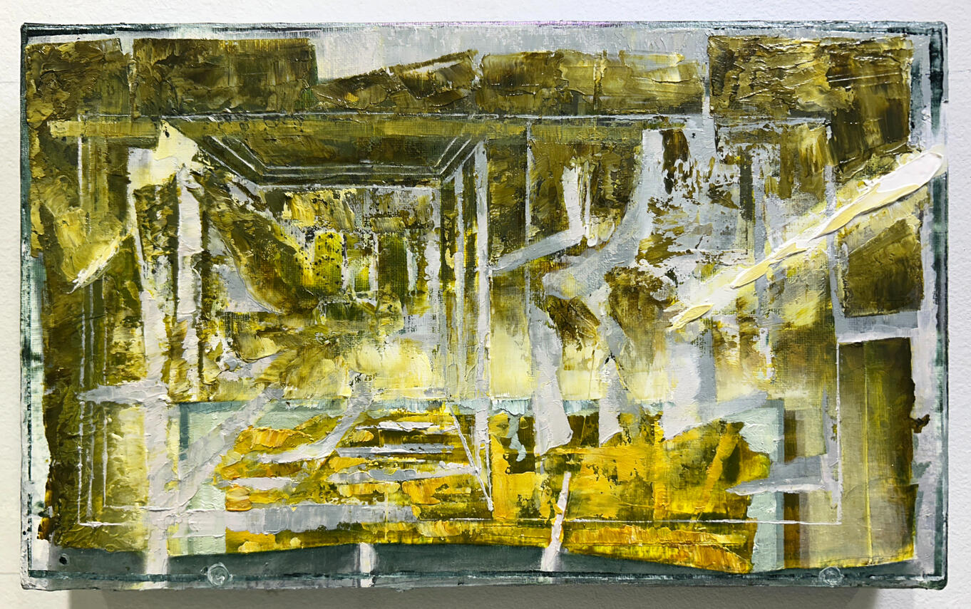 After Botticelli III, 2025, Oil and acrylic on canvas, 7 1/2 x 12 3/8 inches