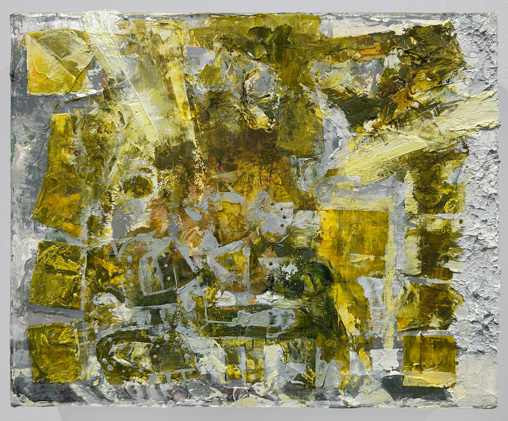 After Guston I, 2025, Oil and acrylic on canvas, 8 7/8 x 11 inches